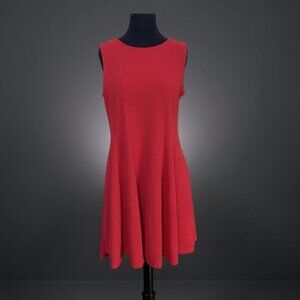 Charlie Page Red Sleeveless Fit & Flare Dress Women’s L